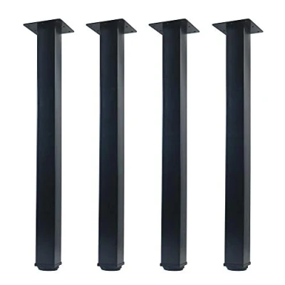 Image of QLLY 50cm/19.7 inch Square Tall Metal Desk Legs, Office Table Furniture Leg Set, Set of 4 (50cm, Black)