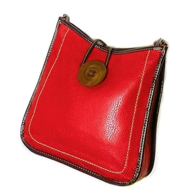 Image of LeahWard Women&#039;s Faux Leather Button Cross Body Messenger Bag Vintage Holiday Shoulder Handbags (Red)