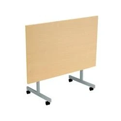 Image of Allegro Tilting Table 1200 X 800 Silver Legs Oak Top Ref OETT1280SVNO