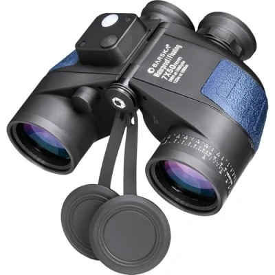 Image of BARSKA Deep SeaWaterproof Floating Binocular w/Internal Rangefinder &amp; Compass,Blue, 7x50