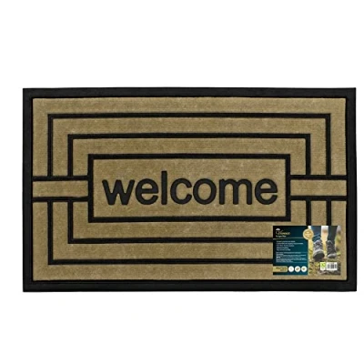 Image of JVL Vienna Rubber Backed Scraper Doormat, 45x75cm, Welcome