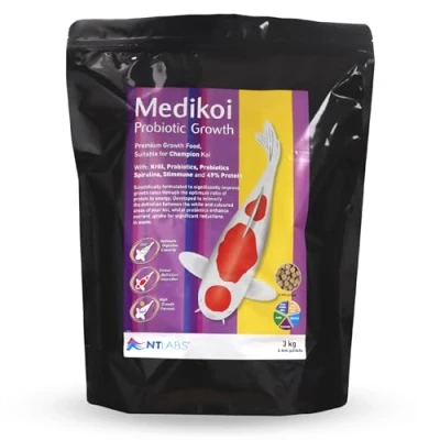 Image of NT Labs Medikoi Probiotic Growth, Complete Feed For All Pond Fish, Ideal Late Spring and Summer Feeding, High Protein Fish Feed, Maintains Immune System, Koi Food (3 kg) (6mm)