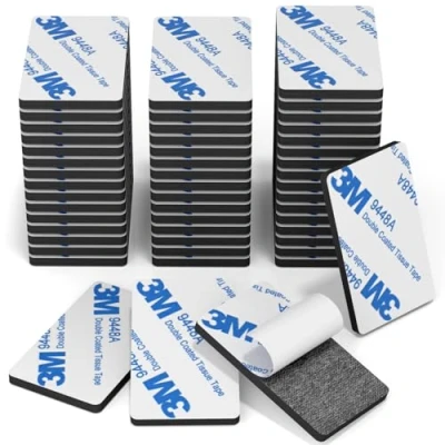 Image of HOMMAND Double Sided Sticky Pads, 50 Pcs Foam Pads Heavy Duty, Extra Strong 3M Adhesive Waterproof Mounting for Home Office Car School, Rectangle, White 50Pcs