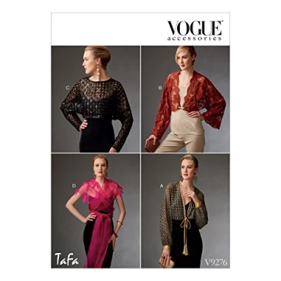 Image of Vogue Patterns 9276 OS,Misses Shrugs and Capelet,Sizes S XL, Tissue, Multicoloured, 15 x 0.5 22 cm
