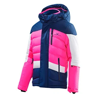 Image of Black Crevice Children&#039;s Unisex Ski Jacket, Blue/Pink/White, 140