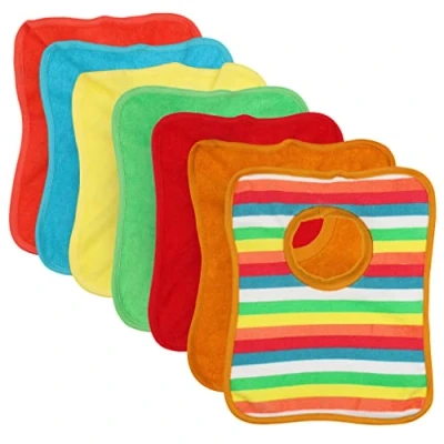 Image of 7 Pack Bibs Baby MultiColour PopOver Unisex Soft Terry Towelling Large Size Bib