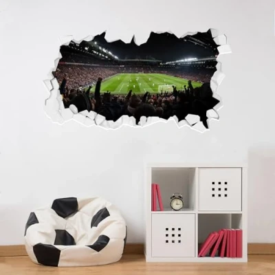 Image of Manchester United Football Club Official Broken Wall Old Trafford Stadium Streford End Goal Sticker Decal Art (60cm x 30cm)