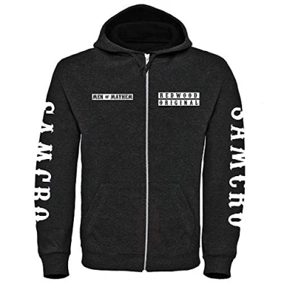 Image of DPX 1 Sons Of Anarchy Afghanistan Zip Style Hoodie (S 2XL) (2XL) Black