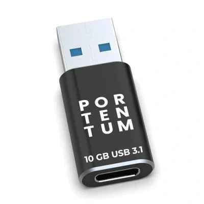 Image of PORTENTUM USB to C Adapter 3.0 (3.1) OTG 10 GB Speed Premium Zinc Body with High Heat Resistance Only 8 g