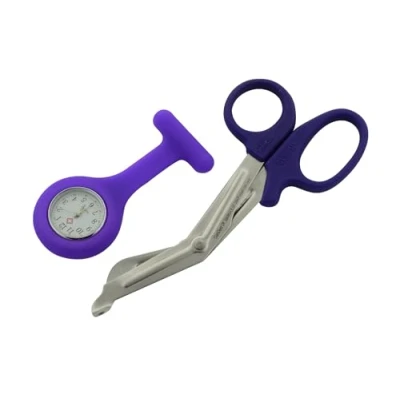 Image of Beauty + Medical Gift Set with Fob Watch for Nurse, Midwife, Doctor and Paramedics. Professionals (Purple)