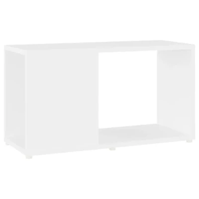 Image of vidaXL TV Cabinet in White Sleek Stylish Engineered Wood Stand with Open Compartments for Books, Magazines, Decor Items