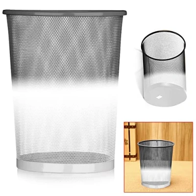 Image of ARA CHOICE Colourful Mesh Waste Bins Rubbish Paper Wastebasket Trash Can Dustbin for Home Office Durable and easy to use Recycling Bin Bedrooms Multi Colour. (Black)