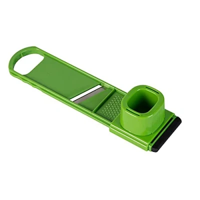 Image of Fackelmann 45583 Linea Verdura 2 in 1 Mini Vegetable Slicer with Paradit and Grater Made of Stainless Steel, Plastic, Light Green