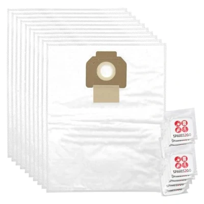 Image of SPARES2GO Dust Bags compatible with Makita VC2000 VC3000 9000 Series Vacuum Cleaner (Pack of 10 + Freshener Tabs)