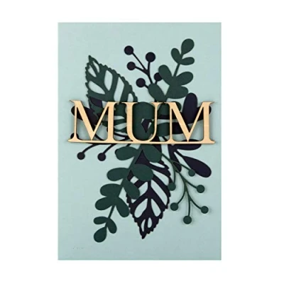 Image of Hallmark Small Mothers Day Card for Mum, &#039;Signature&#039; Collection Wooden Attachments Design
