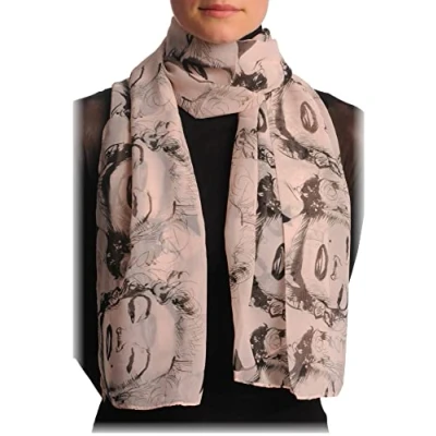 Image of LissKiss Marilyn Monroe On Soft Pink Designer Scarf