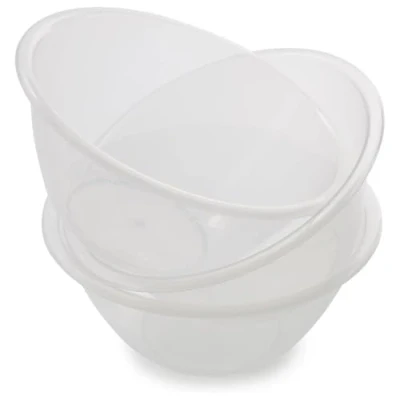 Image of ZOPPER Clear Plastic Kitchen Mixing Bowl, Serving Bowl Lightweight, Easy to Clean, Multipurpose for Fruit, Vegetable, Salad Set of 3 (20cm)