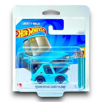 Image of Hot Wheels Nissan Skyline 2000GT R LBWK (Teal &amp; Black) 3/5 Tooned 2024 213/250 (Short Card) includes a KLAS Car Keeper Protector Case HRY85