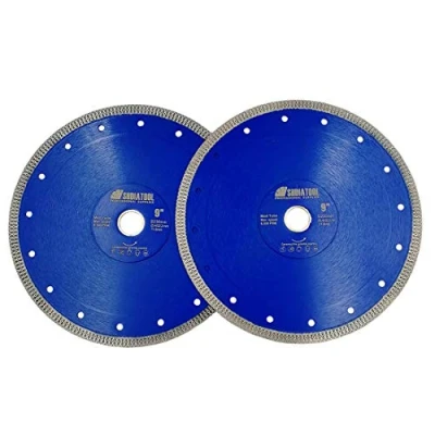 Image of SHDIATOOL Diamond Cutting Disc 2PK 230mm / 9 Inch X Mesh Turbo Saw Blade for Tile Marble Ceramic Porcelain