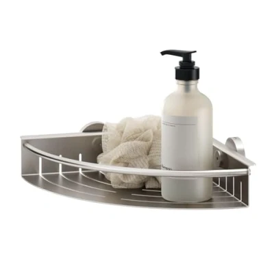 Image of Tiger Boston Corner Shower Basket Large, Stainless Steel Brushed, 24.7 x 6 cm