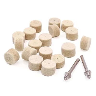 Image of 100PCS 13mm Wool Felt Polishing Pad Buffing Wheel Rotary Tool with 2PCS Shank for Dremel Accessories Drll