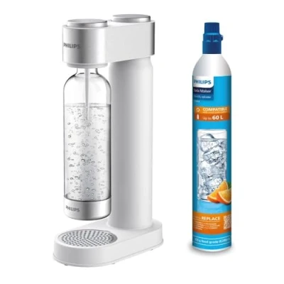 Image of Philips Water Add4902Wh/10 Gozero Sparkling Maker, Plastic, White, 1 l