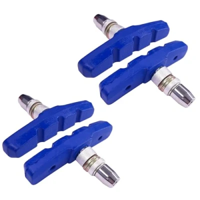 Image of cyclingcolors 4x Bike Brake Pads 60mm V Shoes with Screw Bicycle Brakes Replacement, Blue
