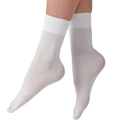 Image of 2 Pairs Adult and Children&#039;s Silky Essentials Ballet Dance Socks (6 8.5 Shoe Size, White)