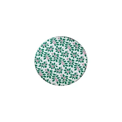 Image of Round Christmas Cake Board. Silver Holly. 6&quot;