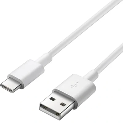 Image of Premium Cord USB C to 2.0 Connection Cable 1 m, Fast Charge up 3 A, Charging and Data Cable, 3.1 Type Male A Male, Colour: White, Length m