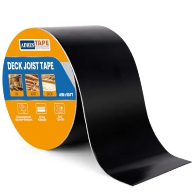 Image of ADHES Deck Joist Tape, Butyl Tape 10cm x 15m 1 Rolls Waterproof for Decking, Flashing Ideal Wood Decks Beams Roof, Outdoor Construction Use