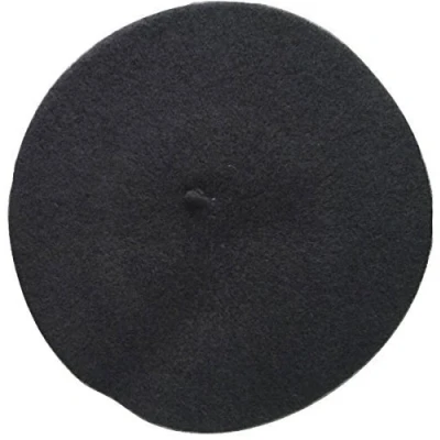 Image of Unisex Men Women Wool Warm Beret Beanie Hat Cap French Style Gift (Dark Grey)