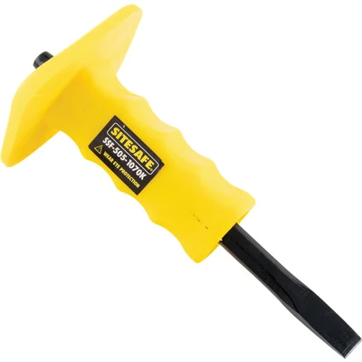 Image of Sitesafe 12 x 200mm Contractor Flat Cold Chisel comes with Guard