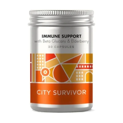 Image of City Survivor Immune Support Elderberry, Beta Glucans, Vitamin A, C &amp; Zinc 30 capsules