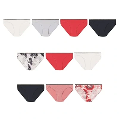 Image of Hanes Women&#039;s Stretch Panties, Moisture Wicking Cotton Underwear, 10 Pack (Colors May Vary) Bikini Style, Assorted, 6