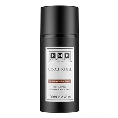Image of Pall Mall Barbers, Finest Shave Care for Men Since 1896 Cooling Gel, Sandalwood &amp; Clove 100ml Mens After Gel Prevent Razor Burn and Cools Skin