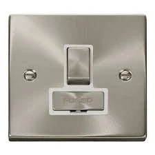 Image of Click Deco VPSC751WH Satin Chrome 13A Switched Fused Spur No flex outlet White Insert