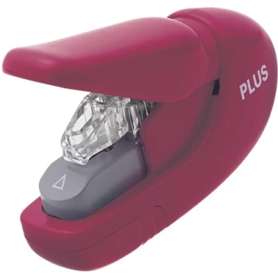 Image of Plus, Staple Free Stapler, Paper Clinch, 5 Sheet stapling Capacity, Japanese Technology, Wine