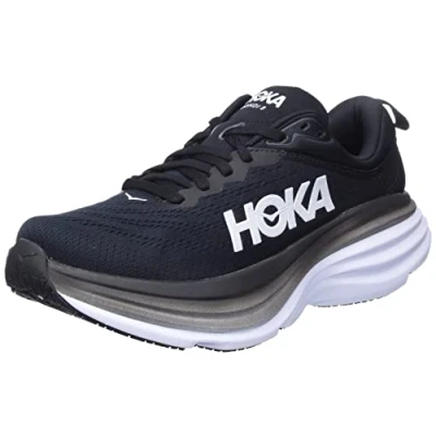 Image of HOKA Bondi 8 Neutral running shoes, Women&#039;s, Size: 3.5, Black/white Textile/synthetics