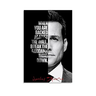 Image of ZHYU Suits TV Play Harvey Specter Posters Canvas Art Poster and Wall Picture Print Modern Family bedroom Decor 08x12inch(20x30cm)