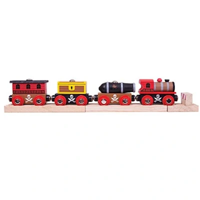 Image of Bigjigs Rail Wooden Pirate Train Other Major Wood Brands are Compatible