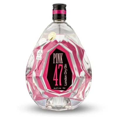 Image of Pink 47 Diamond Gin, Crystal Clear Premium London Dry Gin. 47% ABV, 70cl Craft Gin With Smooth Flavour &amp; Notes Of Juniper Perfect For Cocktails, Award winning Ideal Gifts Women