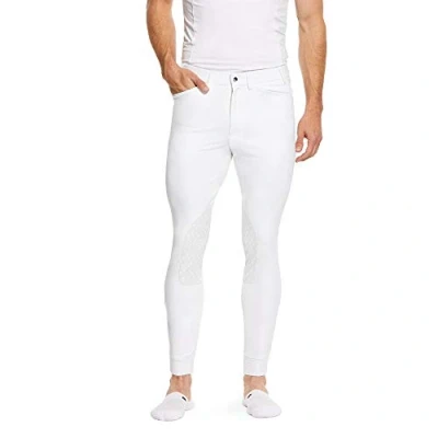 Image of ARIAT Mens Tri Factor Grip Knee Patch Breech White Length RegAriat Size 32IN