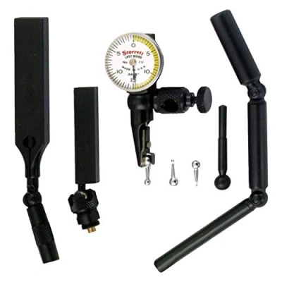 Image of Starrett 711LCSZ Last Word Dial Test Indicator with Attachments, White Dial, 0 15 Reading, 0.03&quot; Range, 0.0005&quot; Graduation, +/ Accuracy