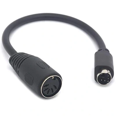Image of PS/2 To AT Keyboard Cable Adapter 6 Pin Mini Din Male 5 MIDI Female Adaptor (5 Male)