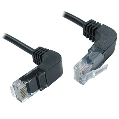 Image of kenable Cat5e Copper RJ45 Right Angle to Plug Ethernet Network Cable 1m [1 metres]