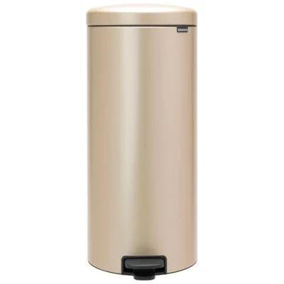 Image of Brabantia NewIcon Pedal Bin 30 L (Metallic Gold) Soft Closure Kitchen Rubbish with Removable Inner Bucket + Free Bags