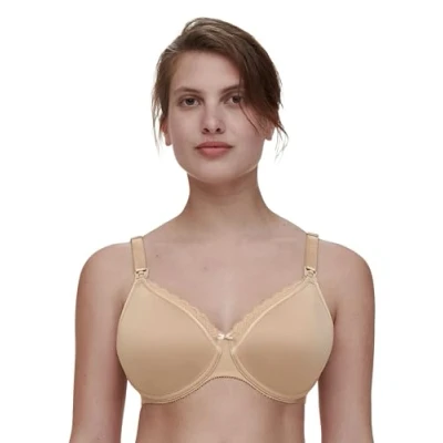 Image of Chantelle Women&#039;s Merci Lightweight Nursing Bra, Nude, 34 D