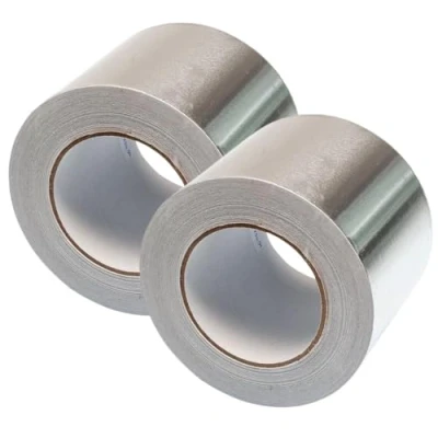 Image of Gocableties Aluminium Foil Tape, 100mm (4&quot;) x 50m, Twin Roll Adhesive Insulation Tape for Insulating, HVAC Repair, Sealing Ducts, and Pipework, 2 Rolls