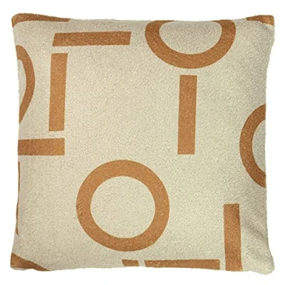 Image of furn. Shearling Circa Printed Geometric Feather Filled Cushion Ginger One Size